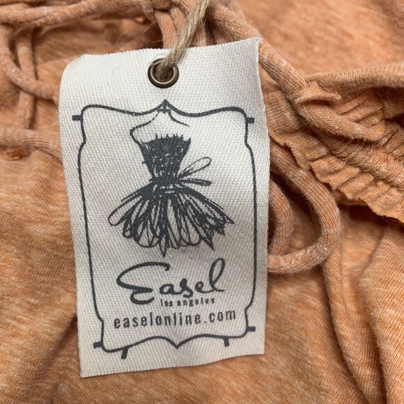 Easel Peasant shirt size medium relaxed, oversized New With Tags Peach Boho - Picture 6 of 13